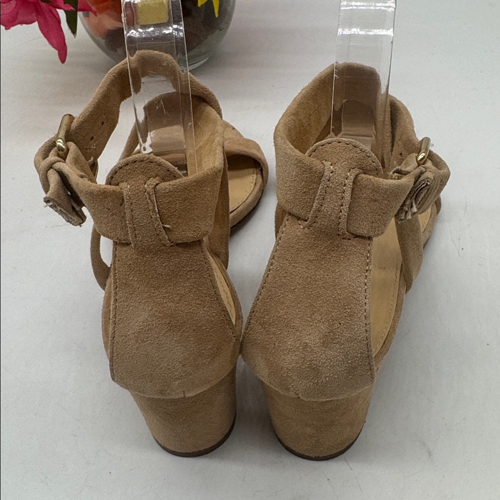J. Crew Tan Suede Strappy Block Heel Sandals Size 7 MCH9551C - Picture 3 of 8